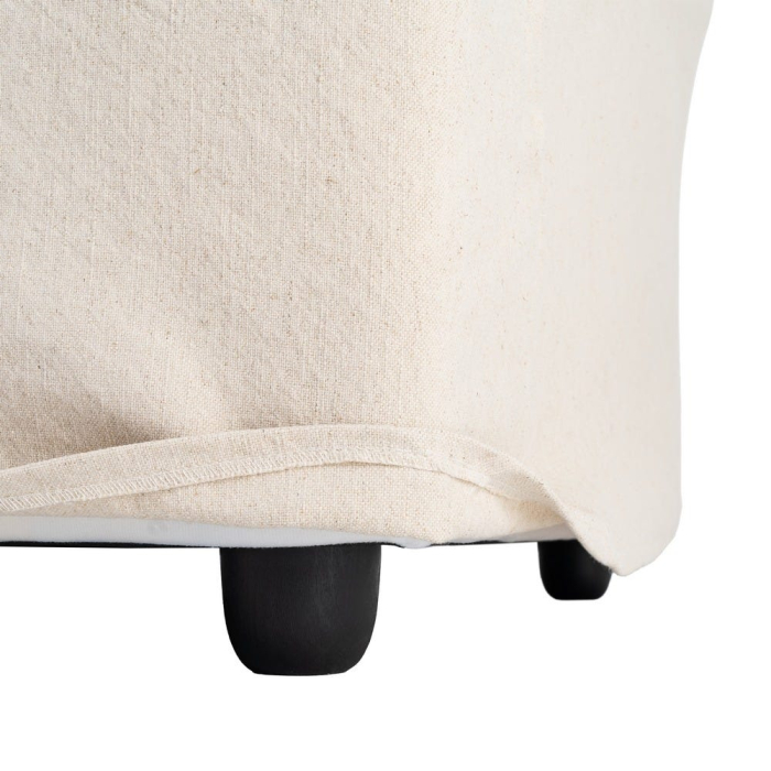 Fotoliu bej tapitat din stofă naturală cu perne generoase [10]