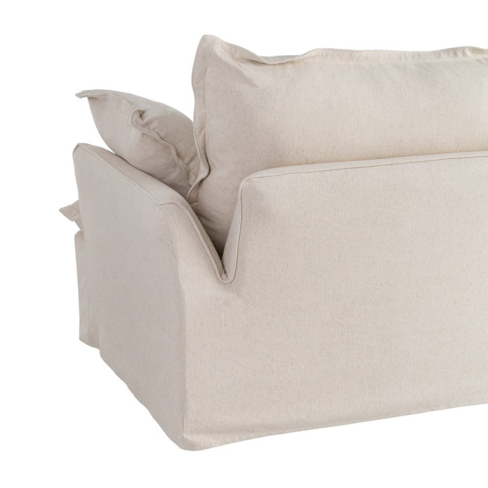 Fotoliu bej tapitat din stofă naturală cu perne generoase [9]