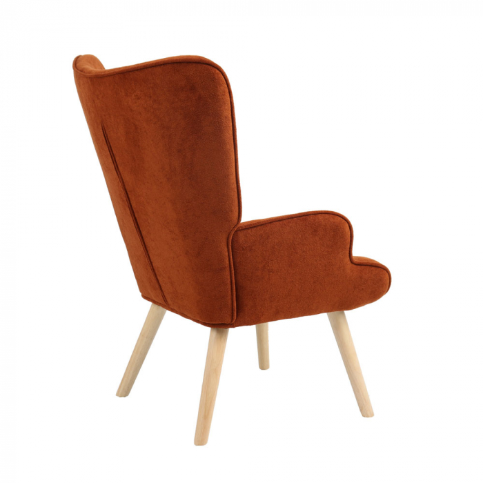 Fotoliu Amica cărămiziu cu picioare conice din lemn – stil scandinav elegant [4]