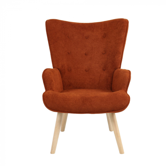 Fotoliu Amica cărămiziu cu picioare conice din lemn – stil scandinav elegant [2]