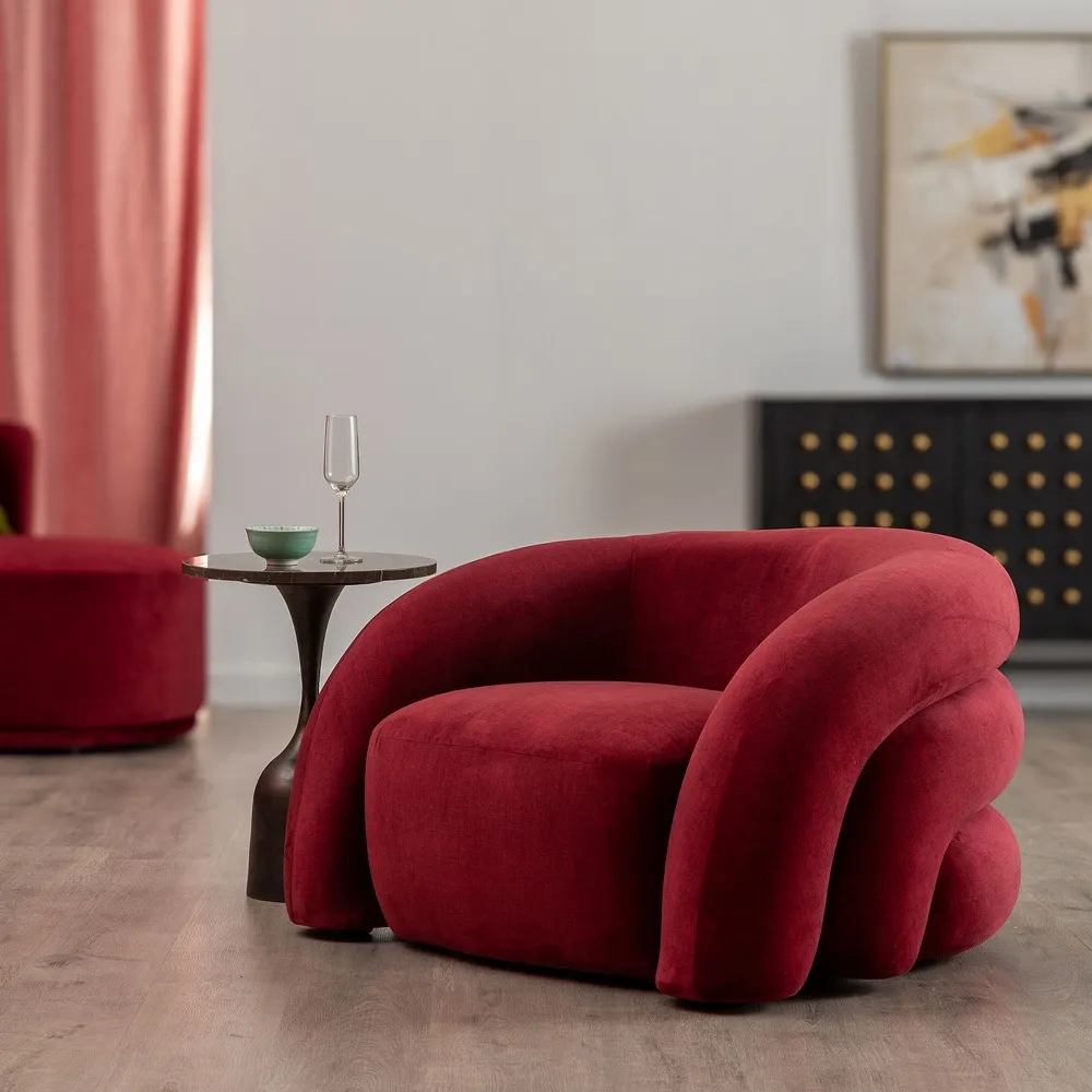 Fotoliu Elegant Catifea Bordeaux - CreativDeco.ro [2]