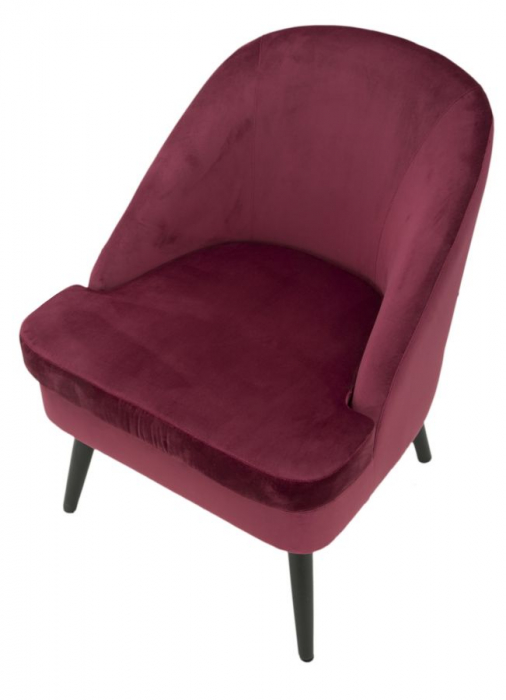 Fotoliu Paris din catifea bordo, compact si elegant. Fotolii versatile pentru economisire spatiu. Mobilier stilat de la CreativDeco. [5]