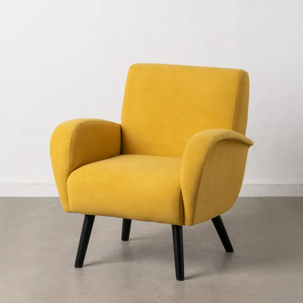 Fotoliu Celia Galben, Catifea Lemn - CreativDeco.ro [3]