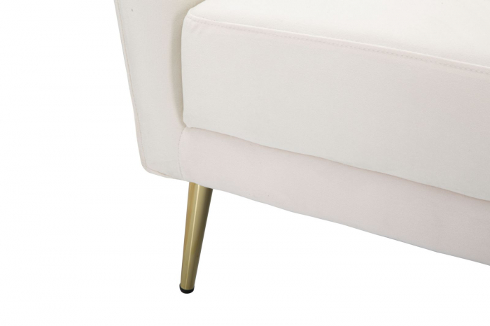 Fotoliu Kiev crem in stil Glamour cu picioare aurii. Fotolii confortabile pentru living si dormitor. Mobilier elegant si sofisticat CreativDeco. [7]