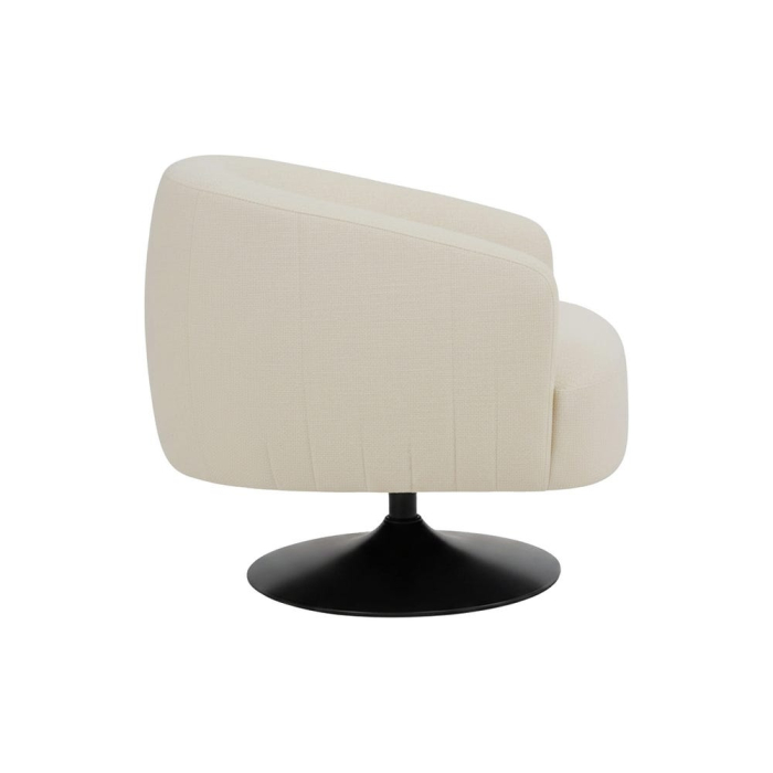 Fotoliu tapitat crem cu brațe și bază metalică interior [2]