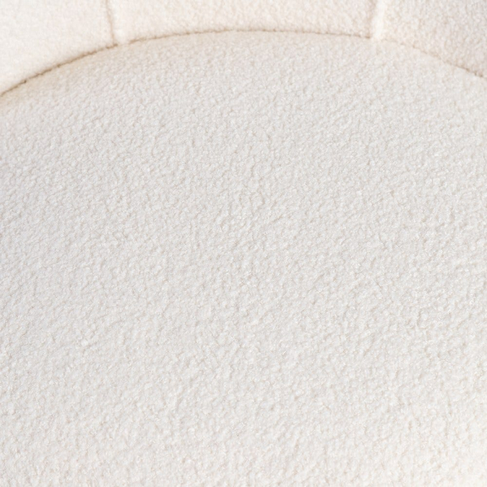 Fotoliu crem tapițat din lemn de cauciuc cu picioare conice – spătar curbat, picioare conice, textură crem. [6]