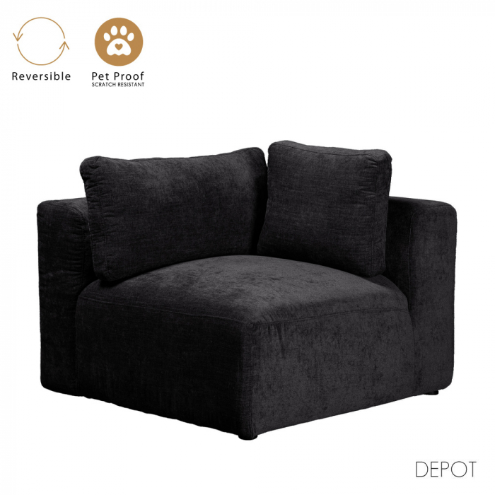 Fotoliu modular antracit Box – braț ajustabil, design versatil [1]
