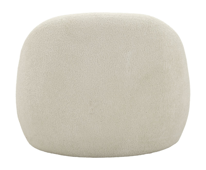 Fotoliu rotunjit tapitat stofa boucle alba 81 cm [5]