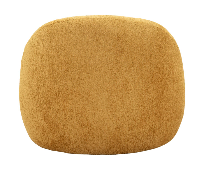 Fotoliu rotunjit tapitat stofa boucle mustar 81 cm [5]