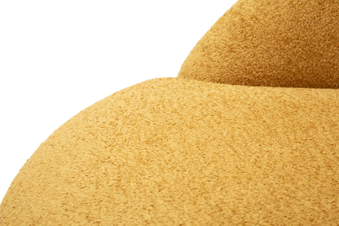 Fotoliu rotunjit tapitat stofa boucle mustar 81 cm [9]