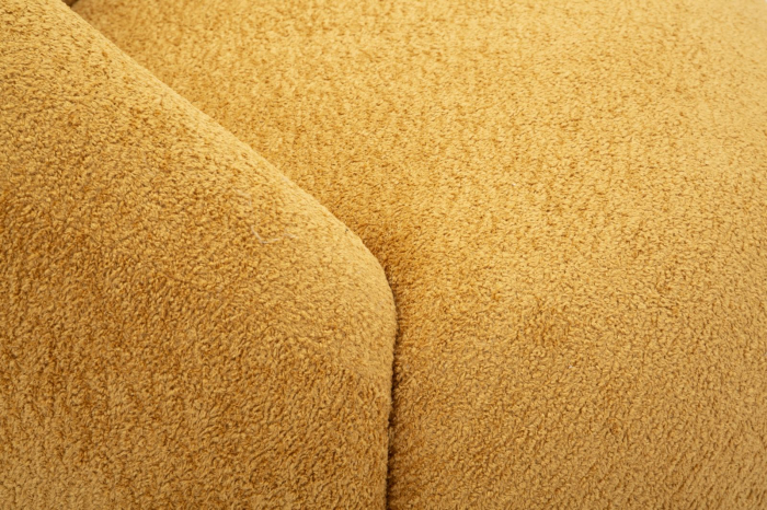 Fotoliu rotunjit tapitat stofa boucle mustar 81 cm [7]