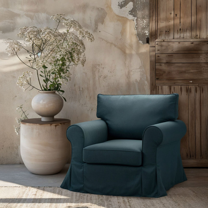 Fotoliu cu husă Ashley albastru – întreținere ușoară și design elegant [2]