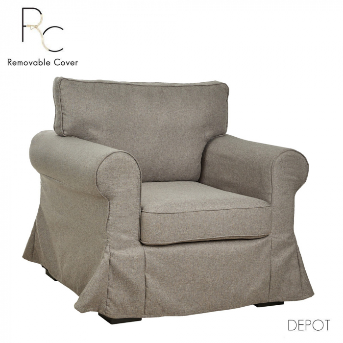 Fotoliu cu husă Ashley maro deschis – întreținere ușoară și design elegant [1]