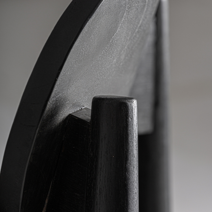 Fotoliu din lemn de tec negru cu sezut din piele naturala Kasher [8]