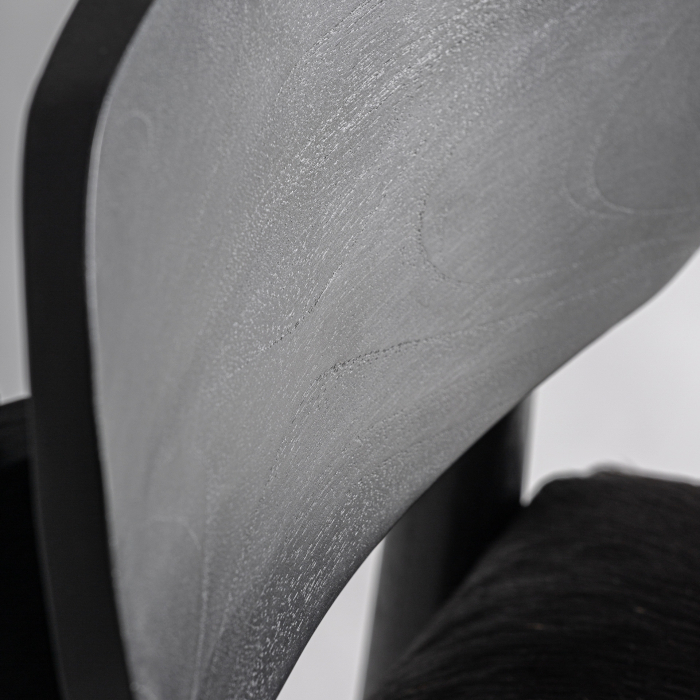 Fotoliu din lemn de tec negru cu sezut din piele naturala Kasher [6]