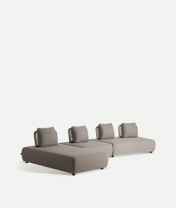 Fotoliu de exterior taupe din aluminiu si polipropilena Lenk 105x105x81 cm [5]