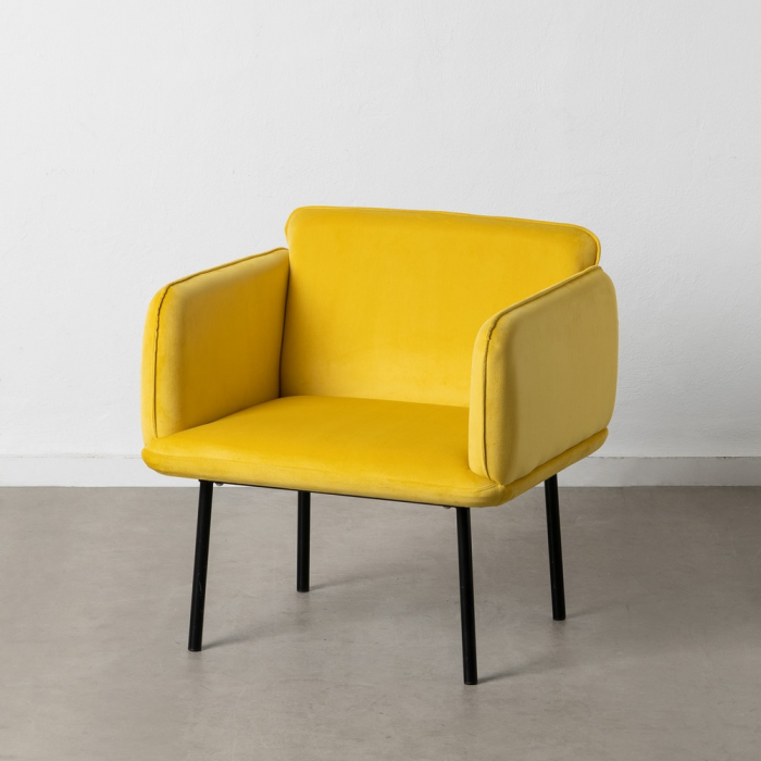 Fotoliu catifea galbena modern|Fotolii elegante pentru interioare rafinate [1]