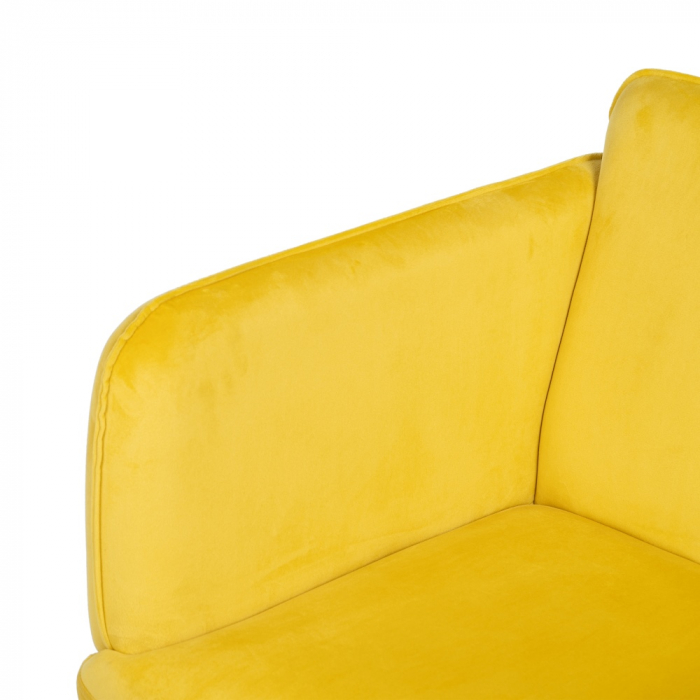 Fotoliu catifea galbena modern|Fotolii elegante pentru interioare rafinate [6]