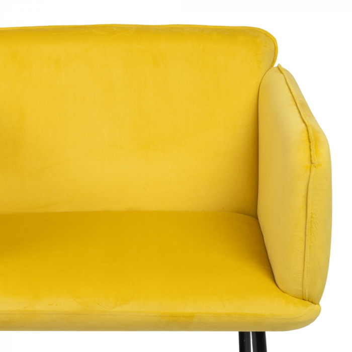 Fotoliu catifea galbena modern|Fotolii elegante pentru interioare rafinate [5]