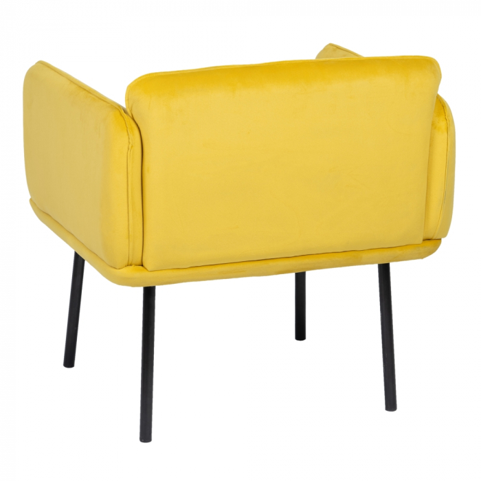 Fotoliu catifea galbena modern|Fotolii elegante pentru interioare rafinate [4]