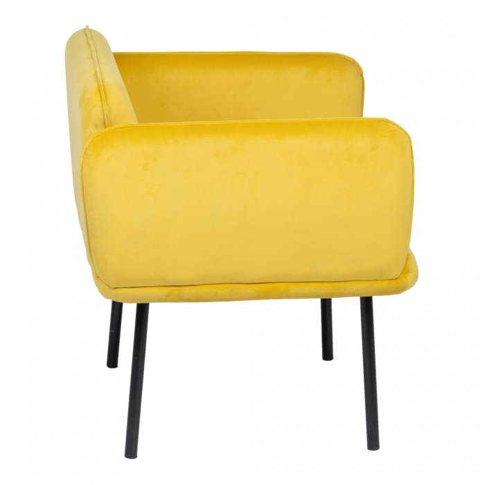 Fotoliu catifea galbena modern|Fotolii elegante pentru interioare rafinate [3]