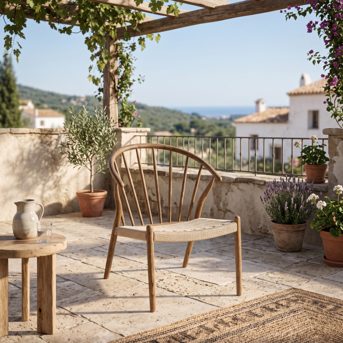 Fotoliu boho lemn stejar si franghie|Fotolii relaxate [2]