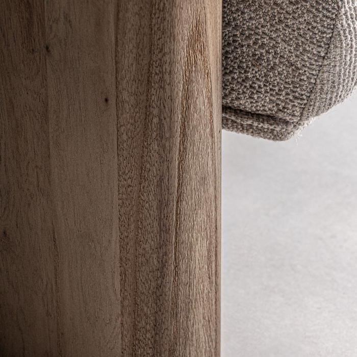 Fotoliu din lemn de ulm maro si stofa bej Jacquard 125x100x87 cm [7]