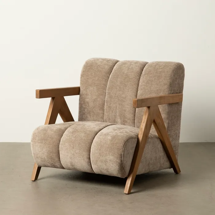Fotoliu taupe mesteacăn|Mobilier rustic confortabil [1]