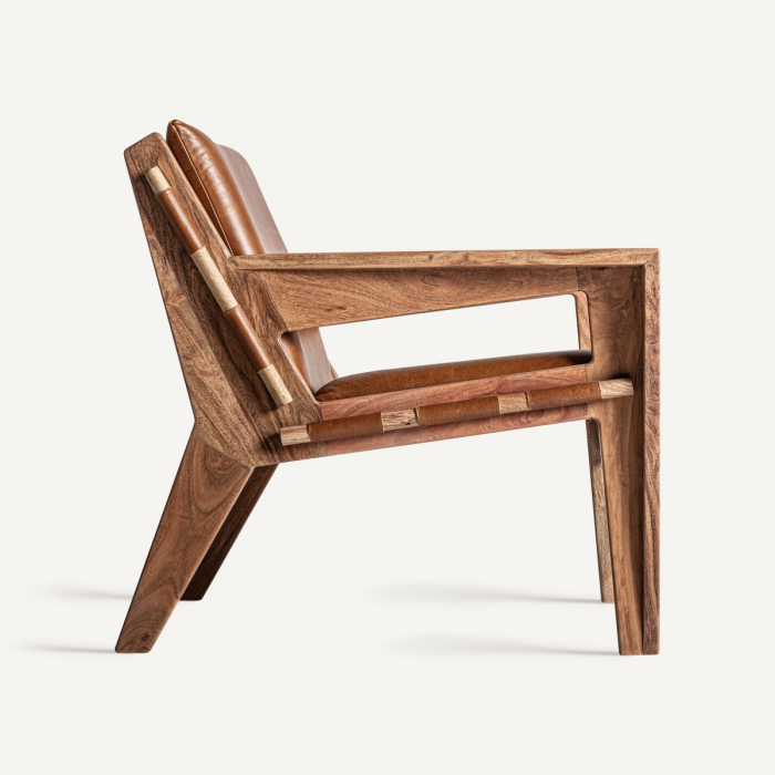 Fotoliu Art Deco piele si lemn | Fotolii elegante [3]