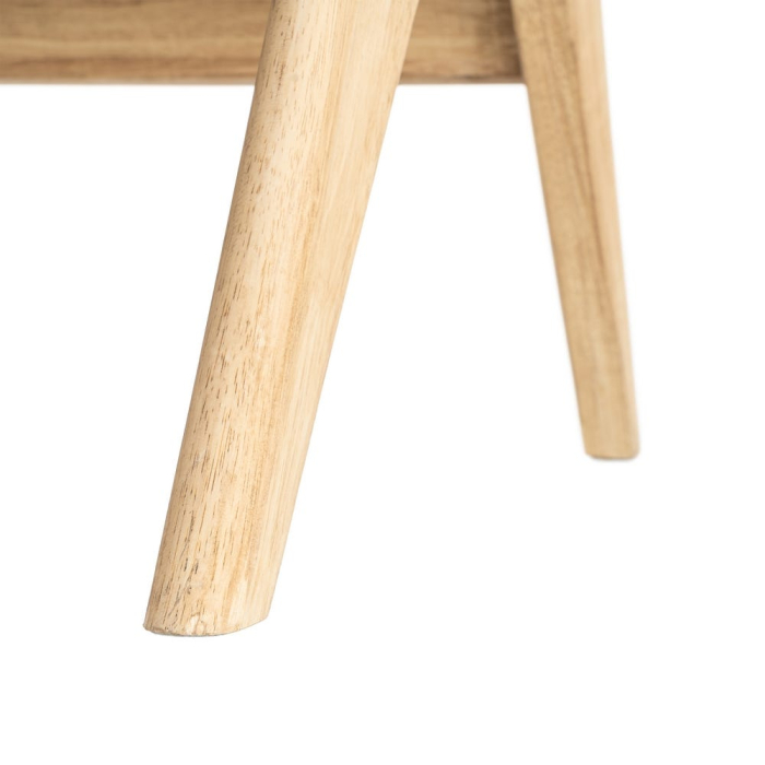 Fotoliu din stofă albastră cu structură din lemn și brațe tapitate [10]