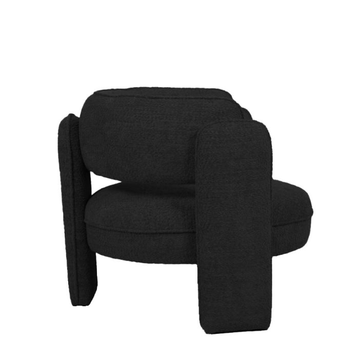 Fotoliu din stofa boucle neagra [4]