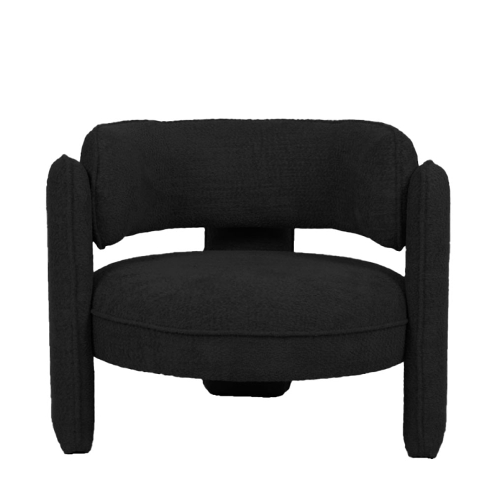 Fotoliu din stofa boucle neagra [3]