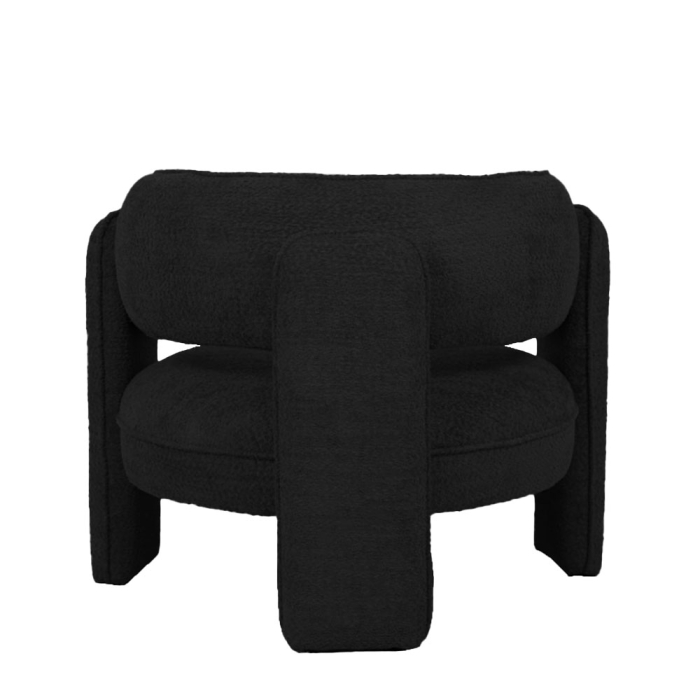 Fotoliu din stofa boucle neagra [6]