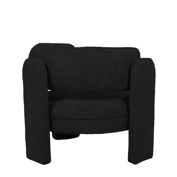 Fotoliu din stofa boucle neagra [5]
