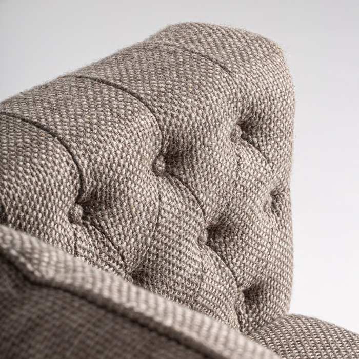 Fotoliu din stofă gri texturată cu structură din lemn [5]