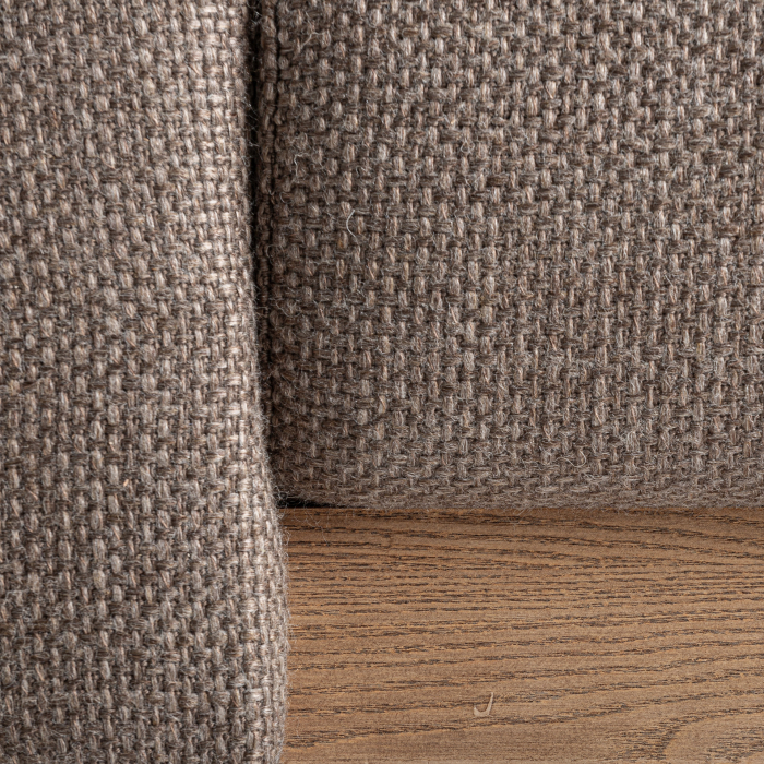 Fotoliu din stofă gri texturată cu structură din lemn [7]