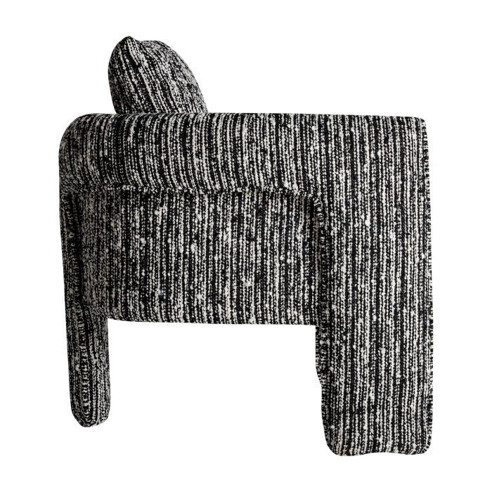 Fotoliu din stofă neagră texturată cu design compact [3]