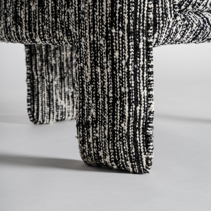 Fotoliu din stofă neagră texturată cu design compact [6]