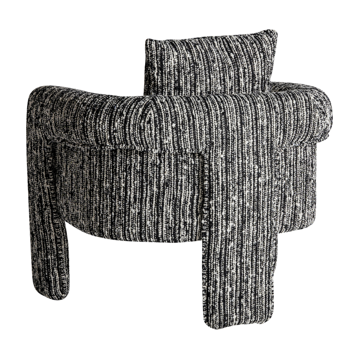 Fotoliu din stofă neagră texturată cu design compact [4]