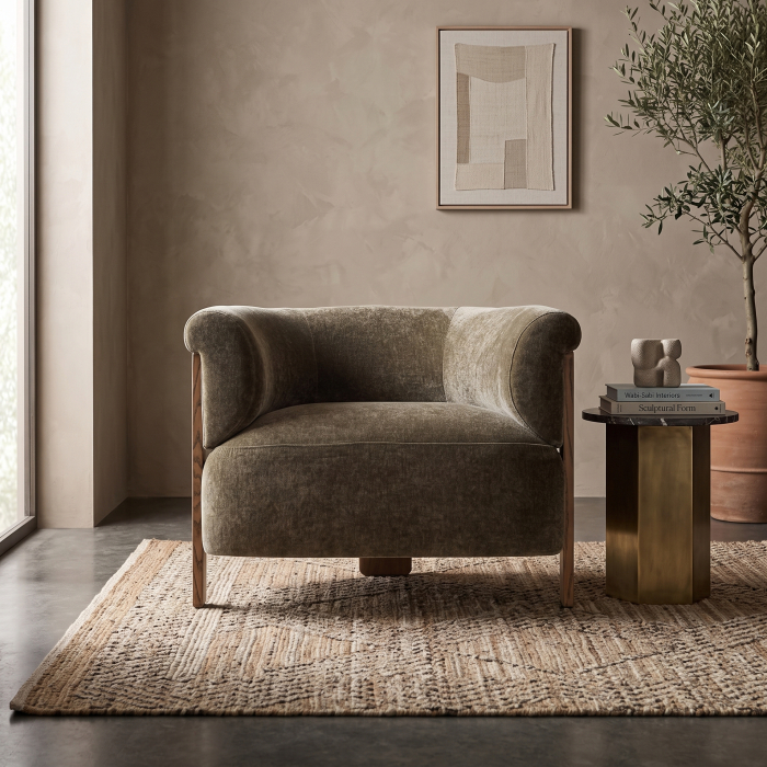 Fotoliu verde chenille 96 cm living [2]