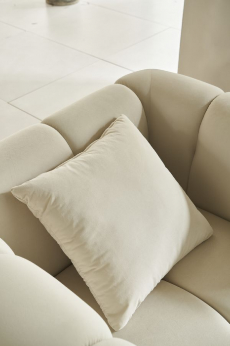 Fotoliu bej elegant stil glamour CreativDeco cu picioare aurii [4]