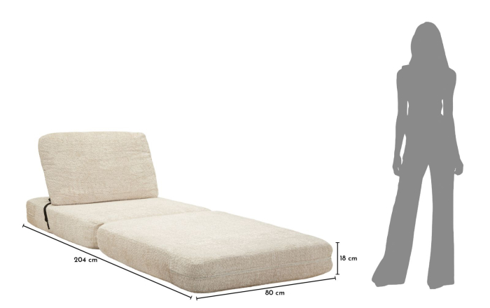 Fotoliu extensibil alb din stofa boucle pentru living si HORECA [13]