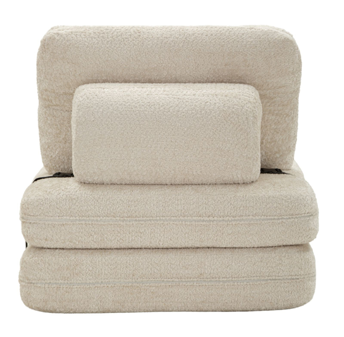 Fotoliu extensibil alb din stofa boucle pentru living si HORECA [5]