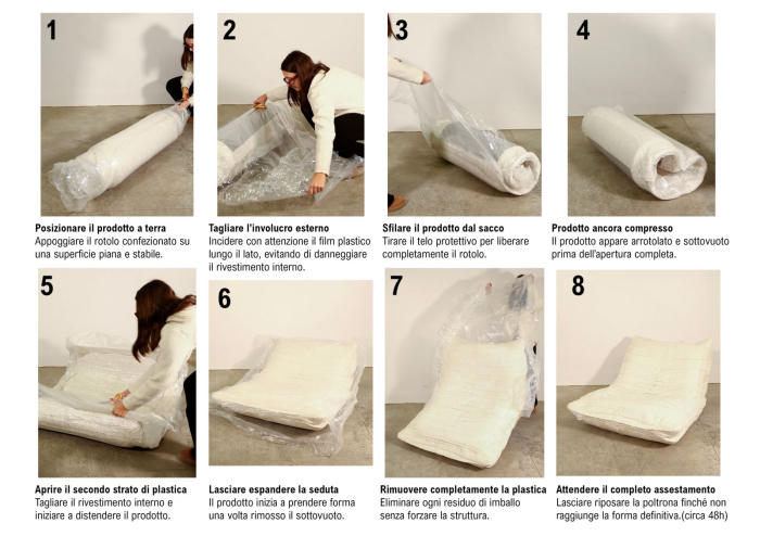 Fotoliu extensibil alb din stofa boucle pentru living si HORECA [15]