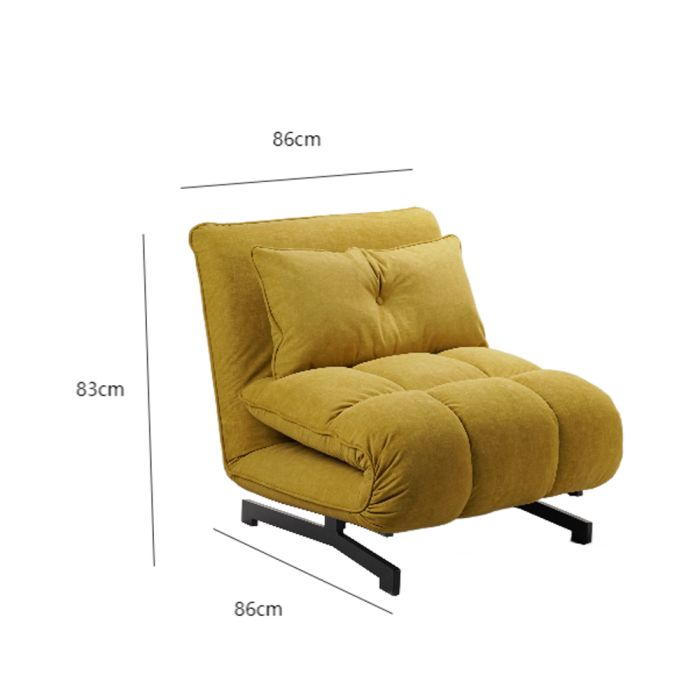 Fotoliu extensibil din stofă galben ocru chenille cu bază metalică [6]