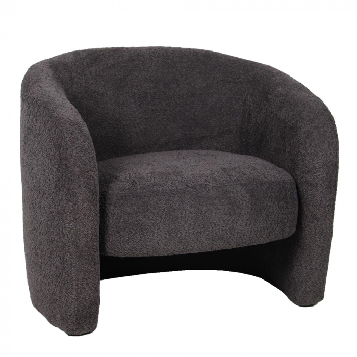 Fotoliu Bold gri boucle – vedere frontală în decor modern [1]