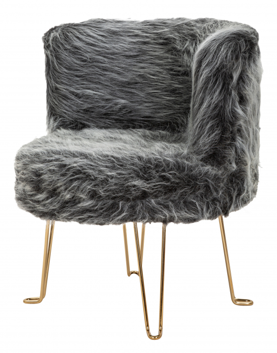 Fotoliu Hacil, fier/textil, auriu gri, creativdeco.ro [4]
