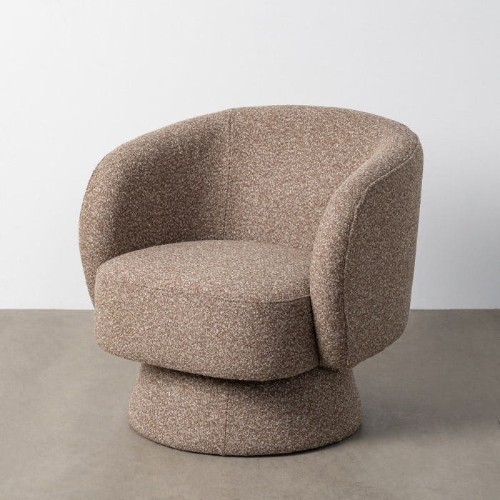 Fotoliu HoReCa tapițat bej cu formă rotunjită [13]