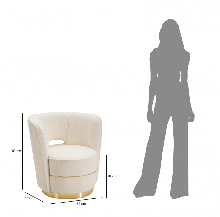 Fotoliu Iceland Space, crem/auriu, stofa tip bucle [10]