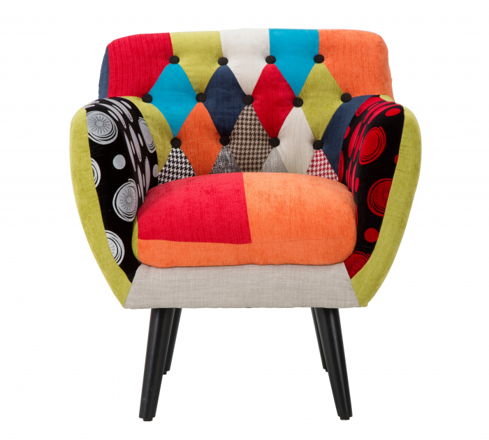 Fotoliu Imperial, stofa/lemn, multicolor - creativdeco.ro [3]